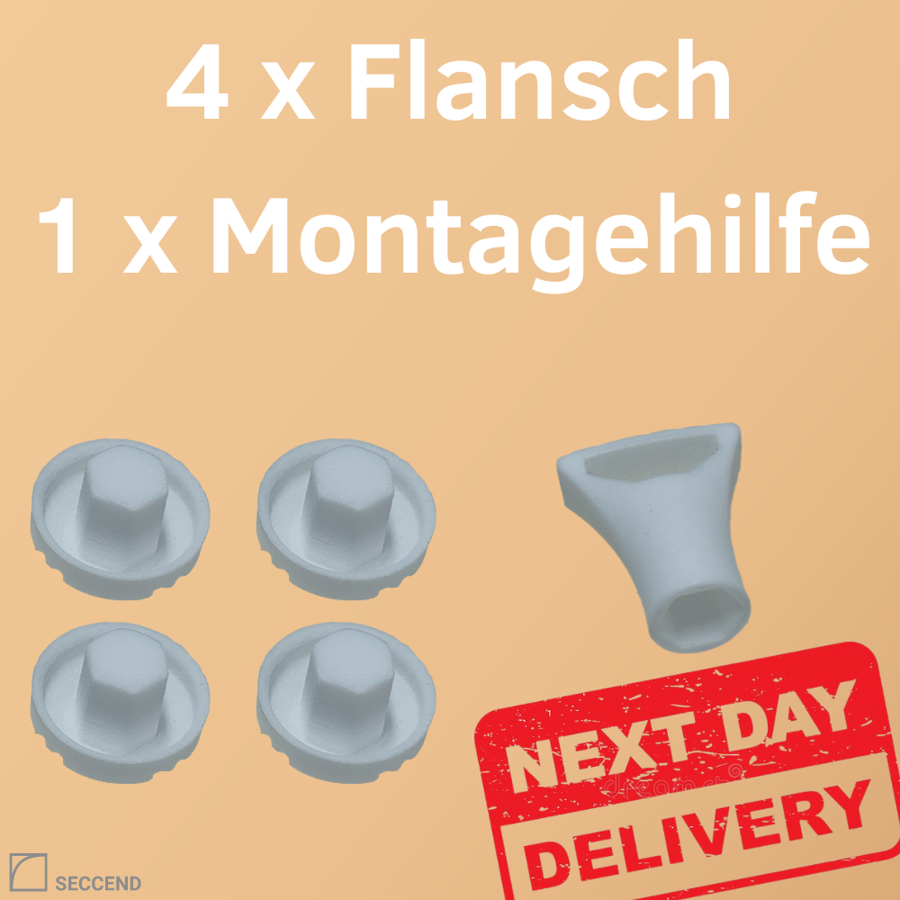 1/2/4 x RG28 - Set Flansch, Mutter inklusive Montagehilfe für RG 28